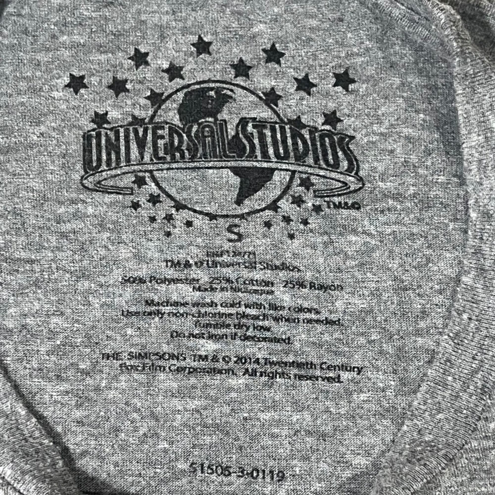 Universal Studios Duff‎ Beer T-Shirt Gray Graphic Tee Simpsons Adult Small S - Picture 5 of 5